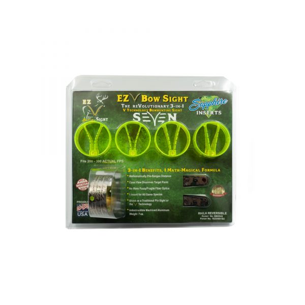 Bow hunting sight package with four glow-in-the-dark inserts.